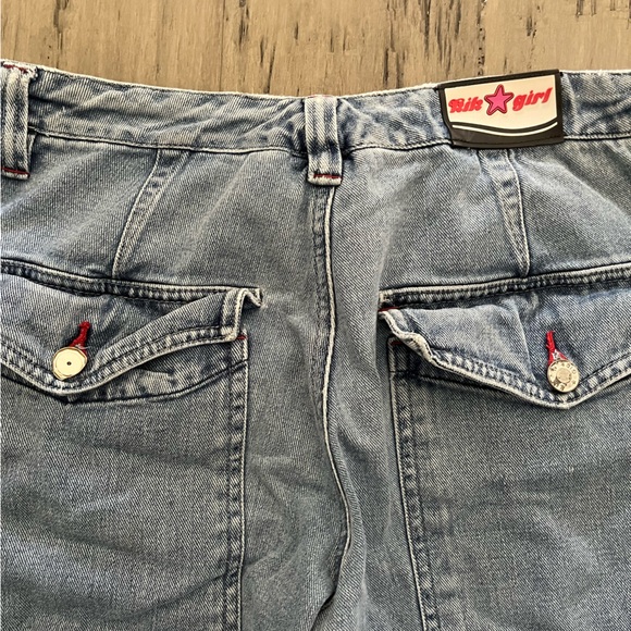 RARE Y2K Kik Girl Super Wide Cargo Jeans Size 3 - Picture 6 of 7